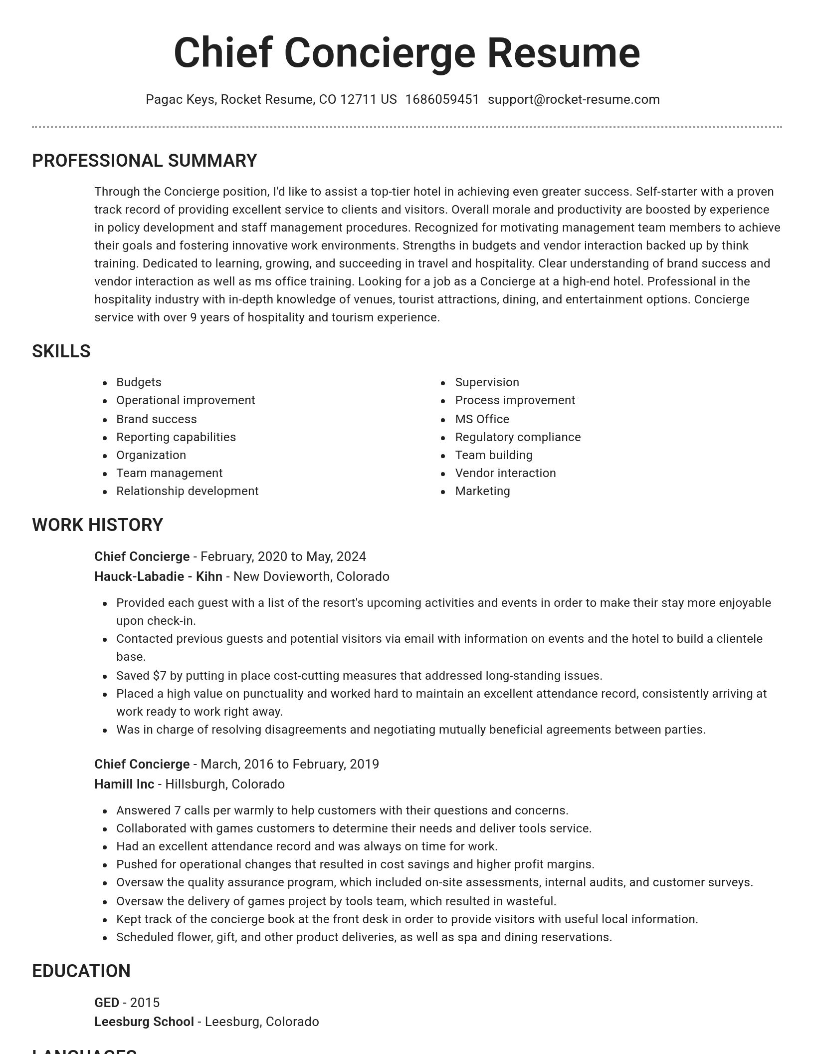 Brilliant resume template