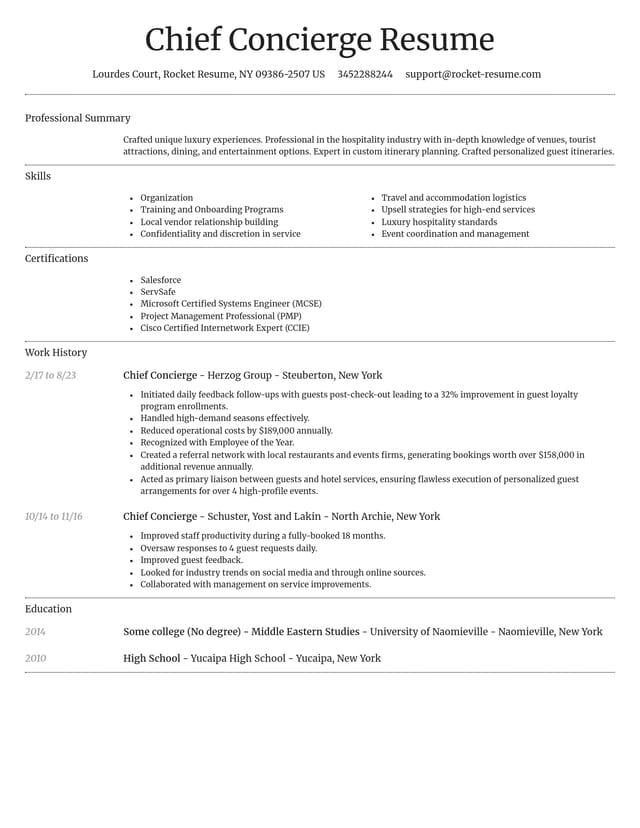 Dignified resume template