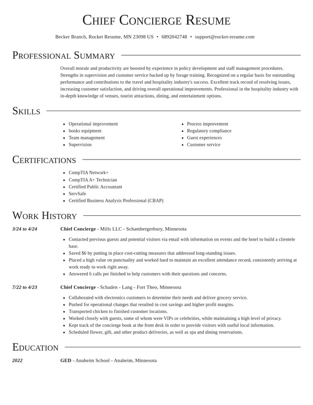 Director resume template