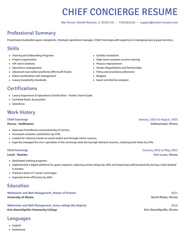 Novel resume template