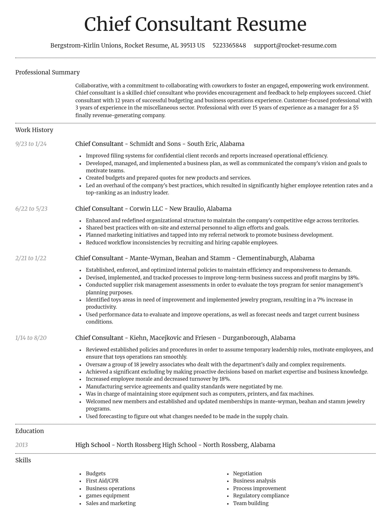 Dignified resume template