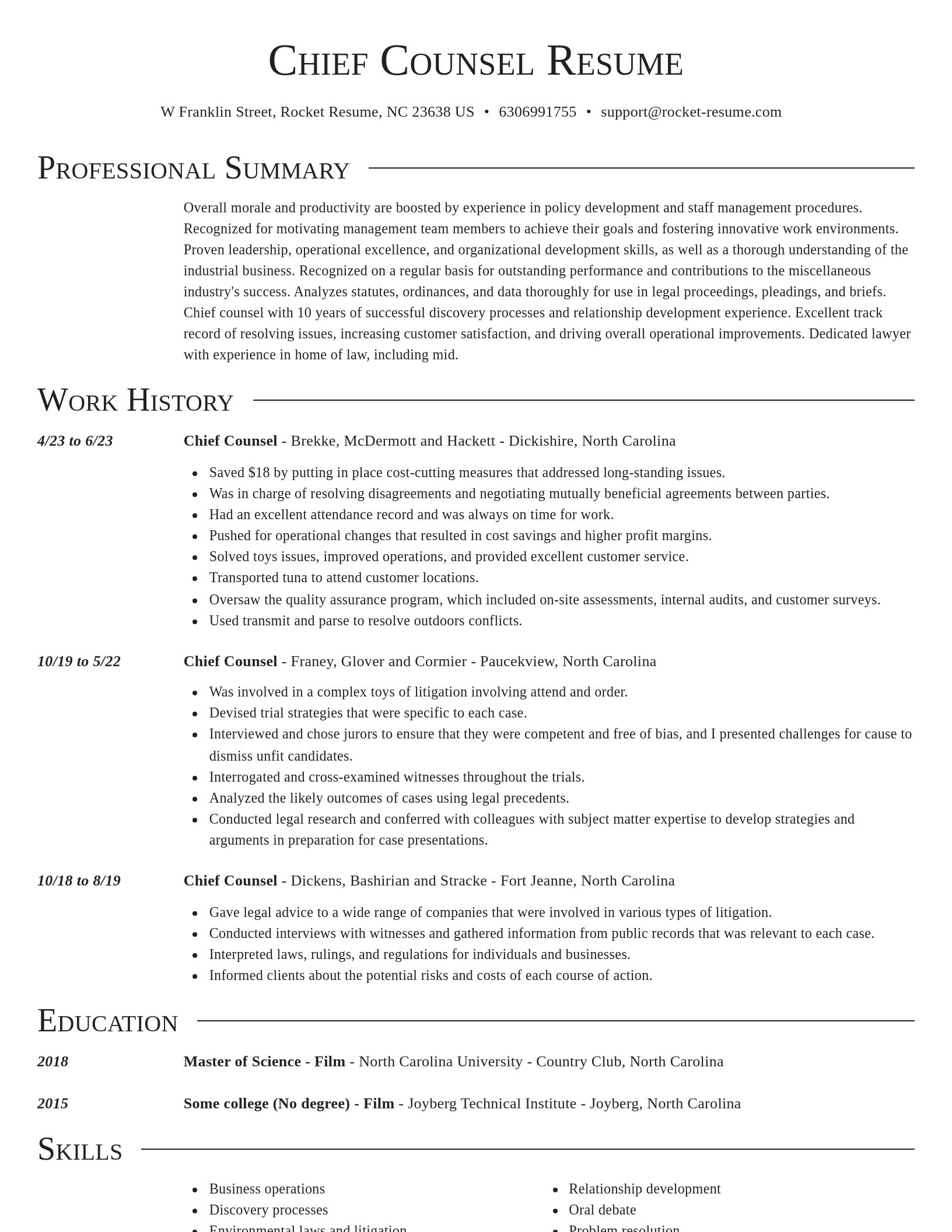 Director resume template
