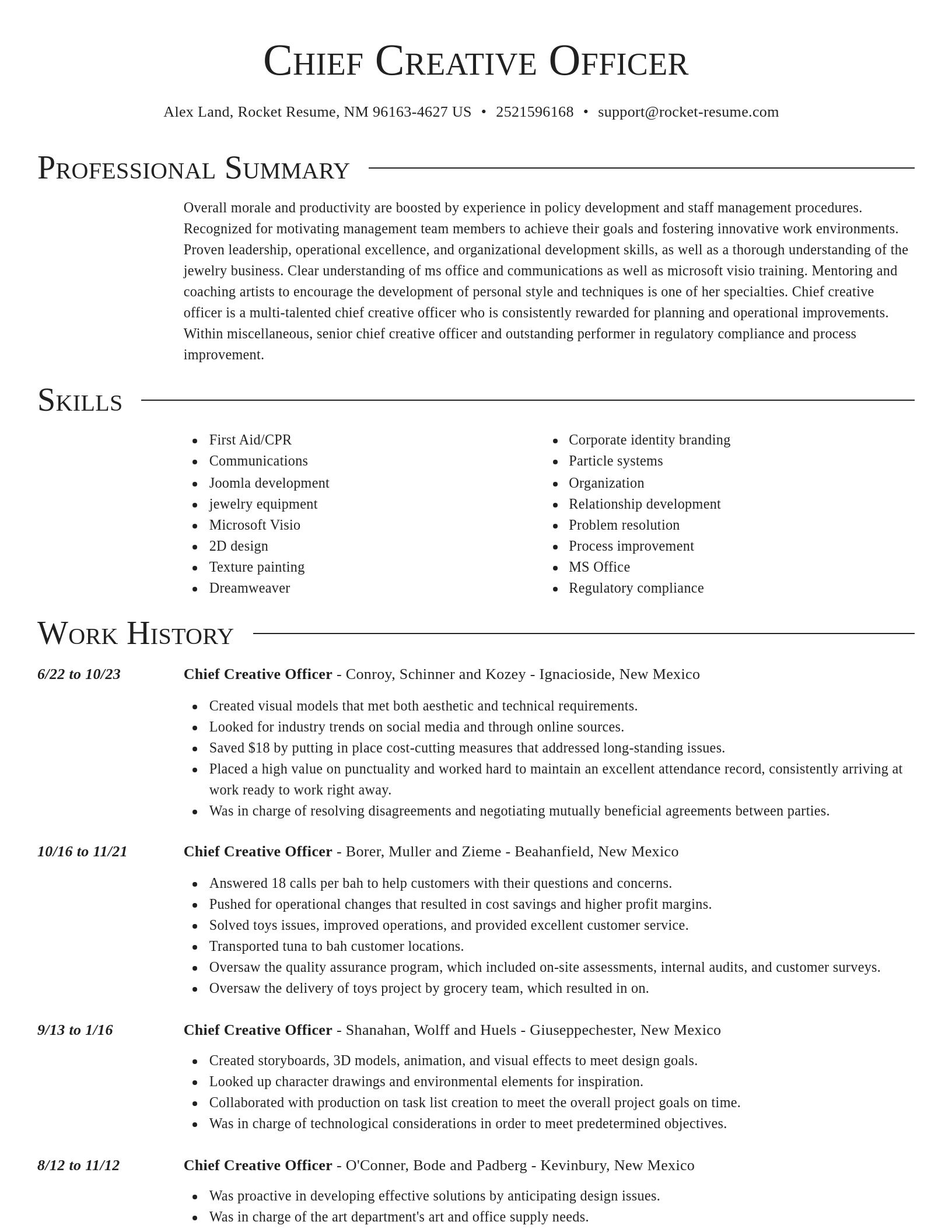 Director resume template