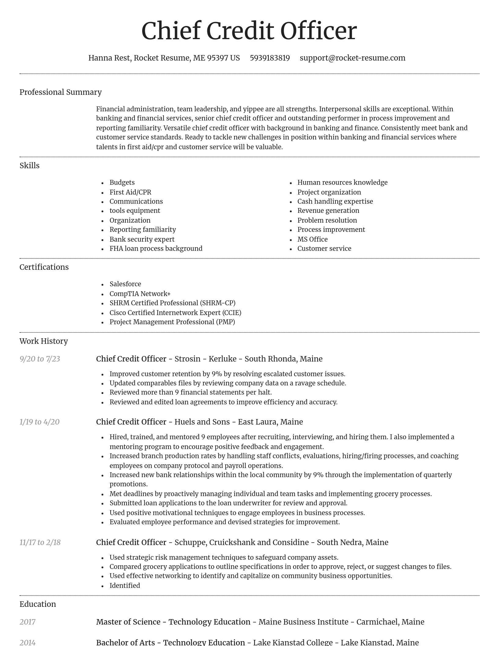 Dignified resume template