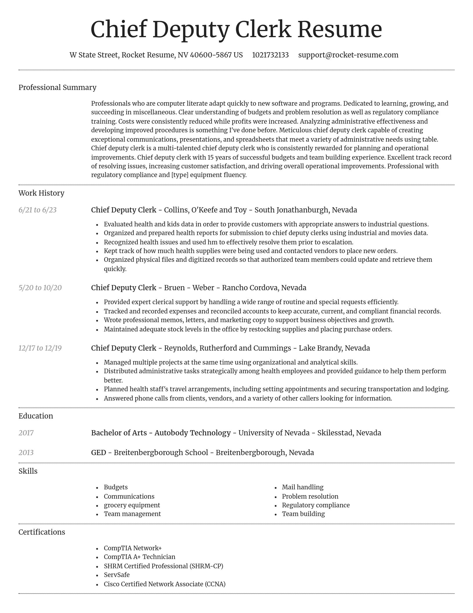 Dignified resume template