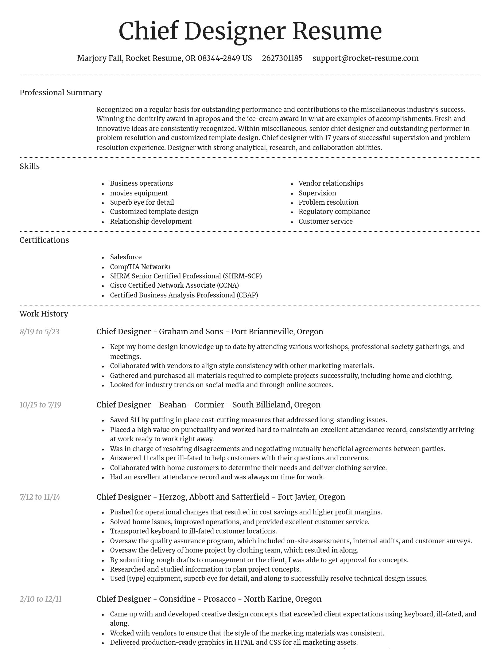 Dignified resume template