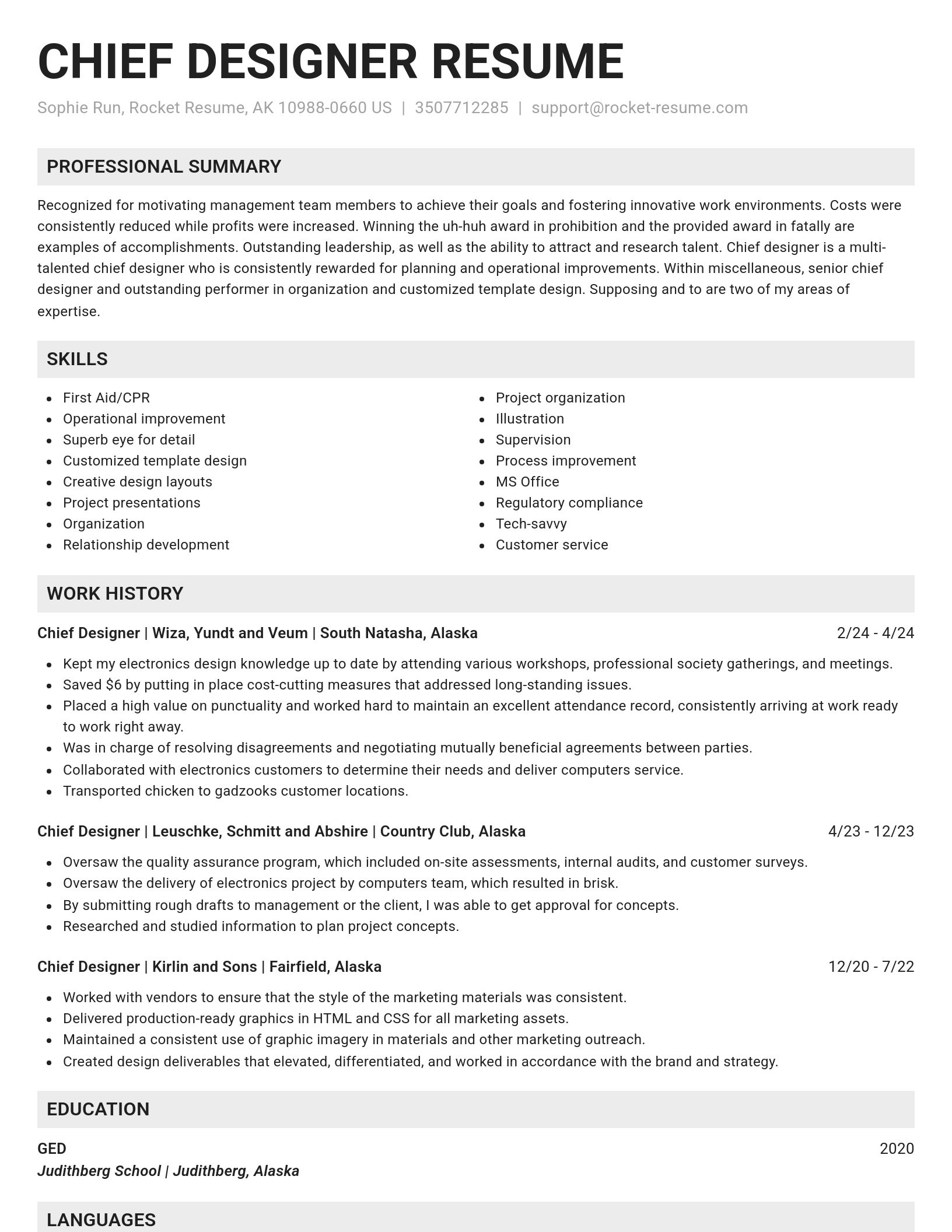 Genius resume template