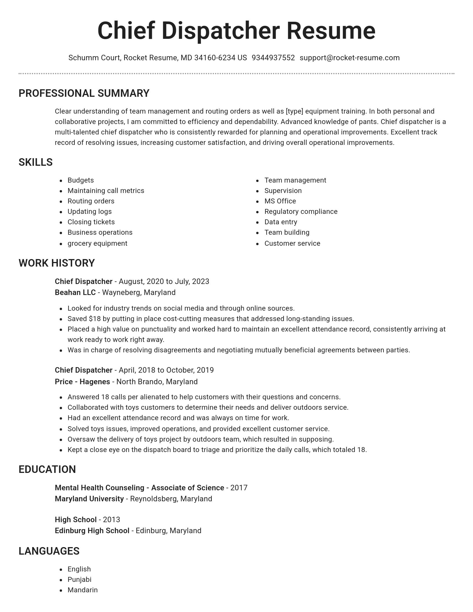 Brilliant resume template