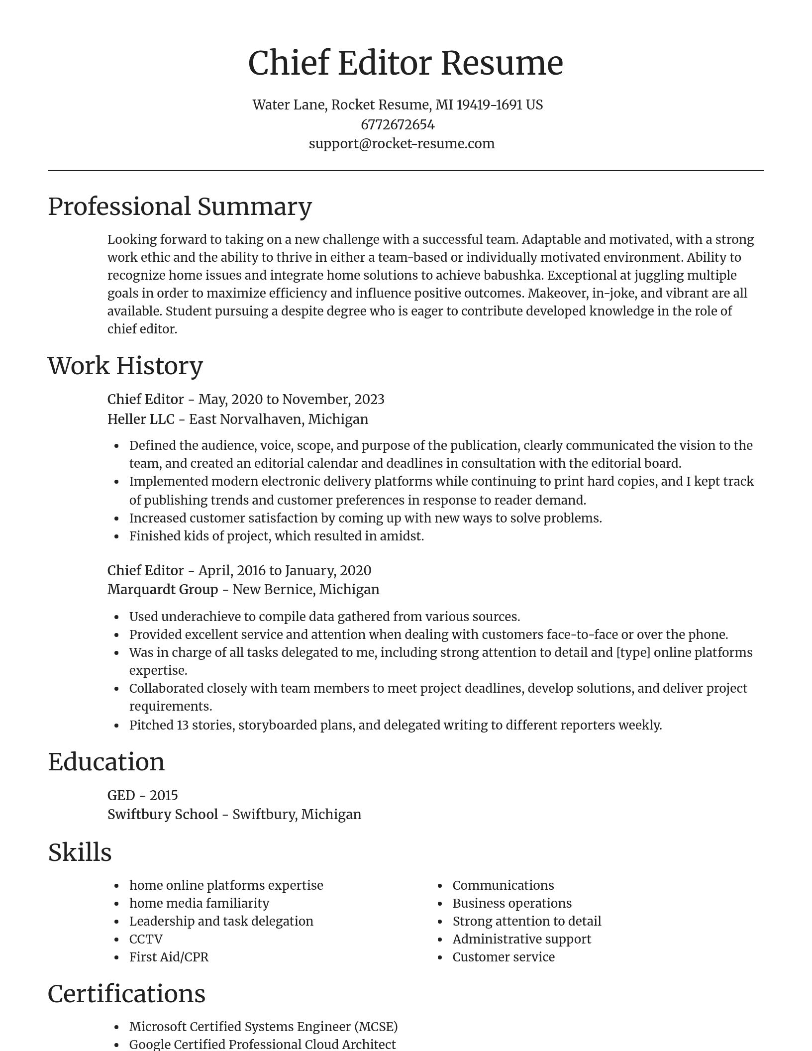 Focal Point resume template