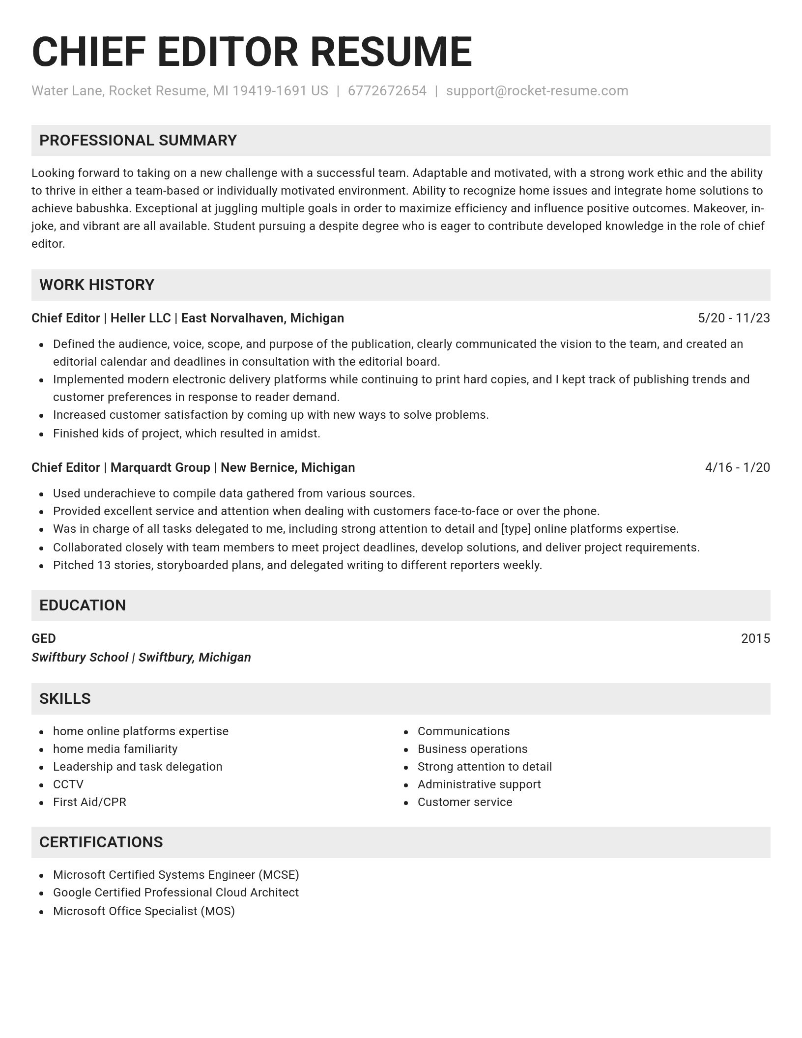 Genius resume template