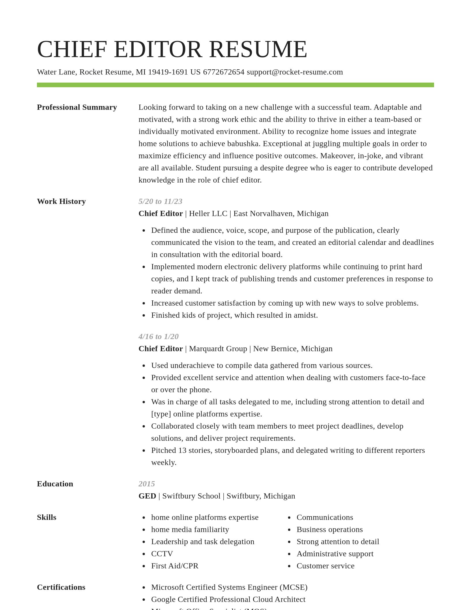 Smart resume template