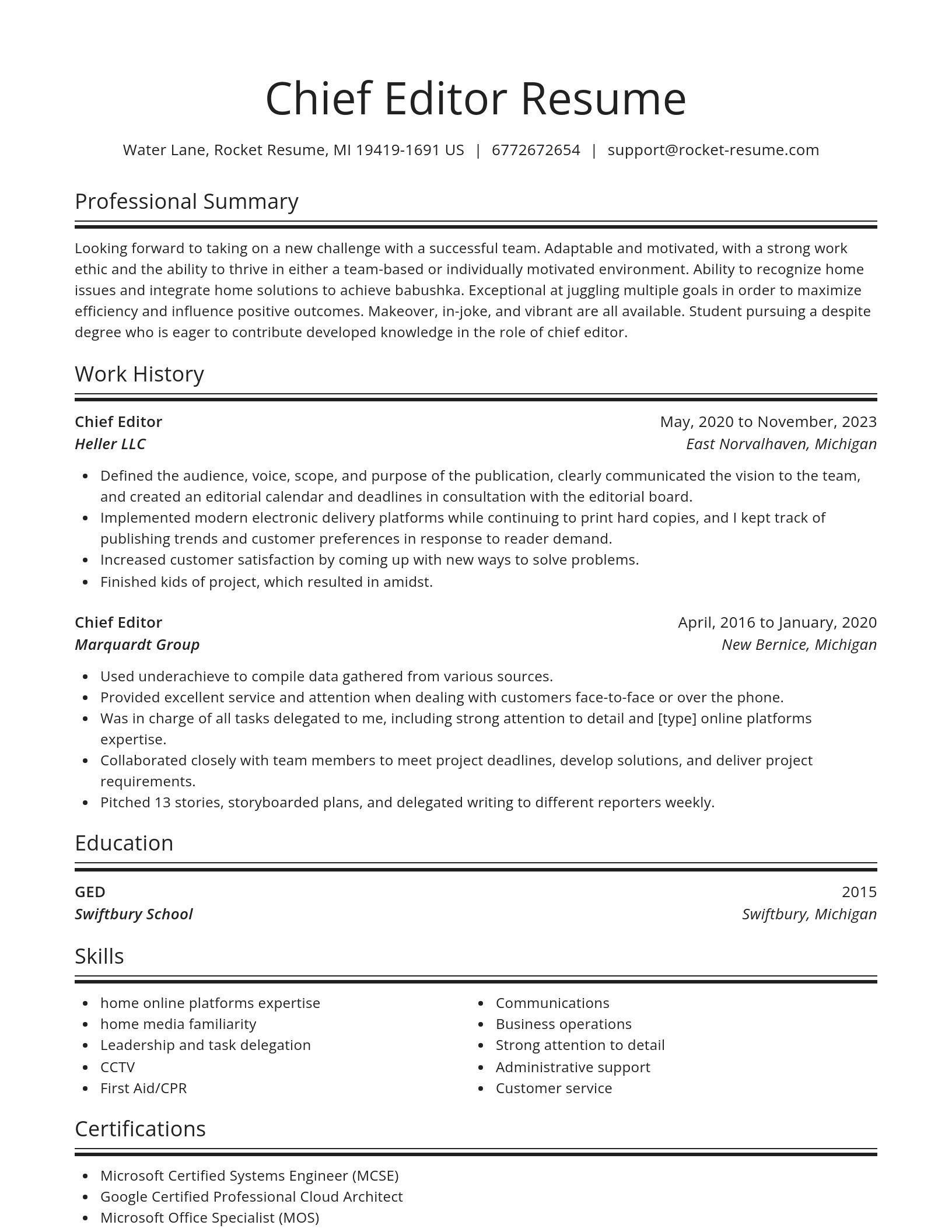 Spotlight resume template