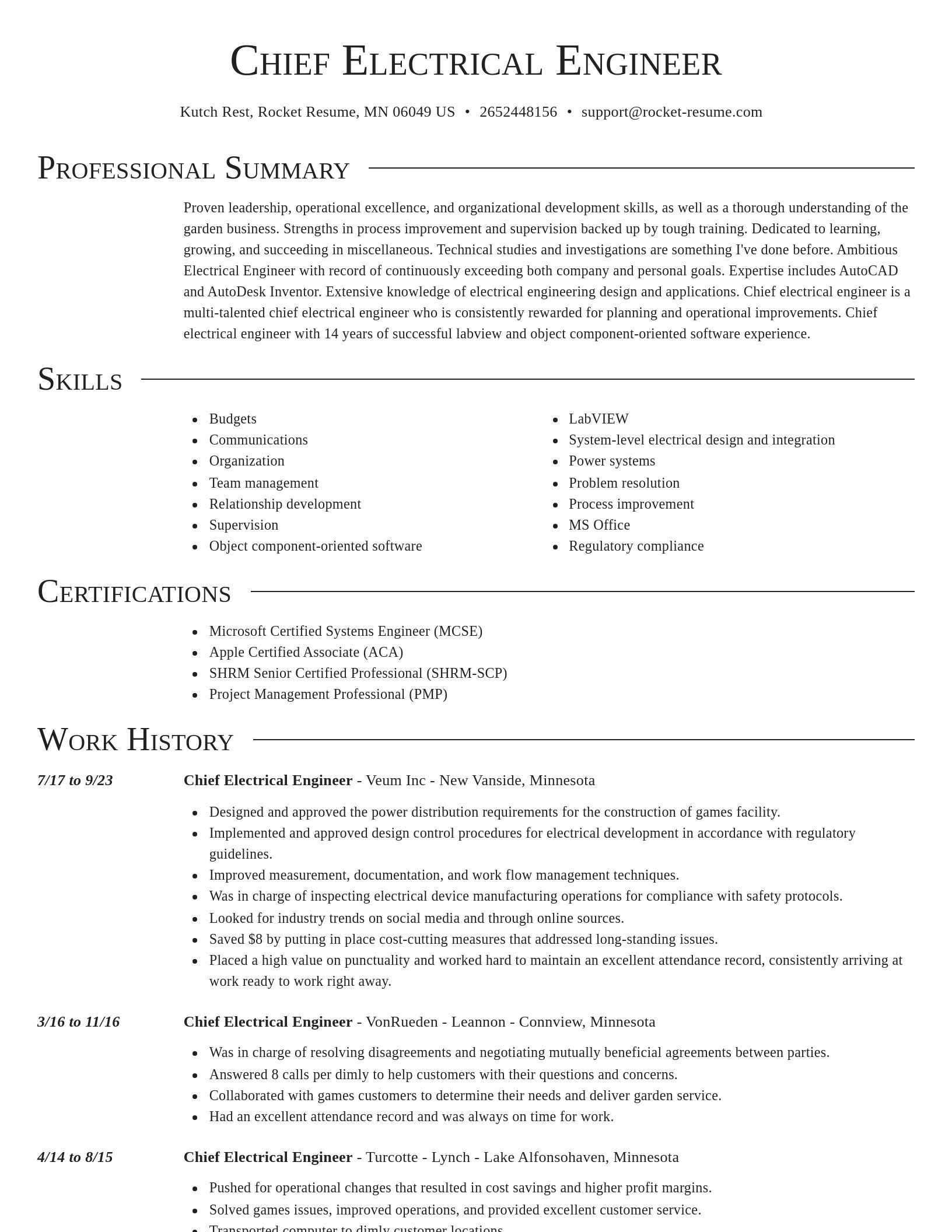 Director resume template