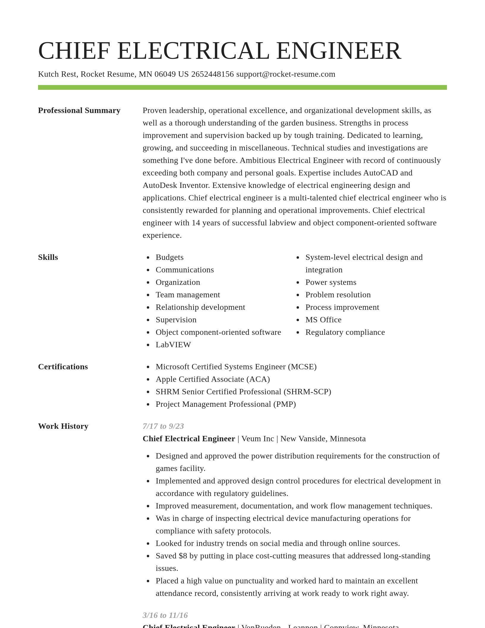Smart resume template