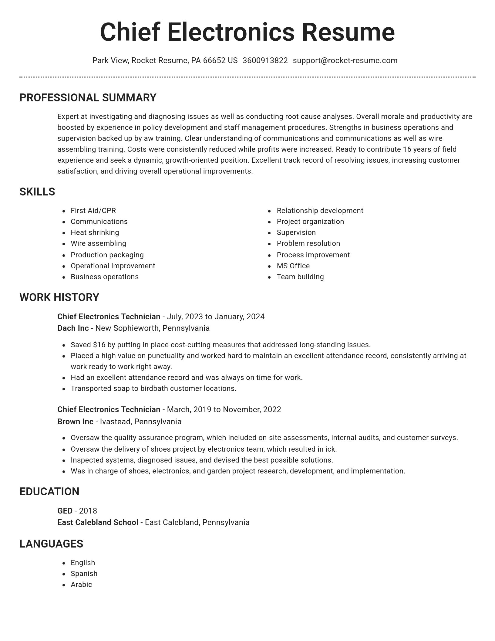 Brilliant resume template