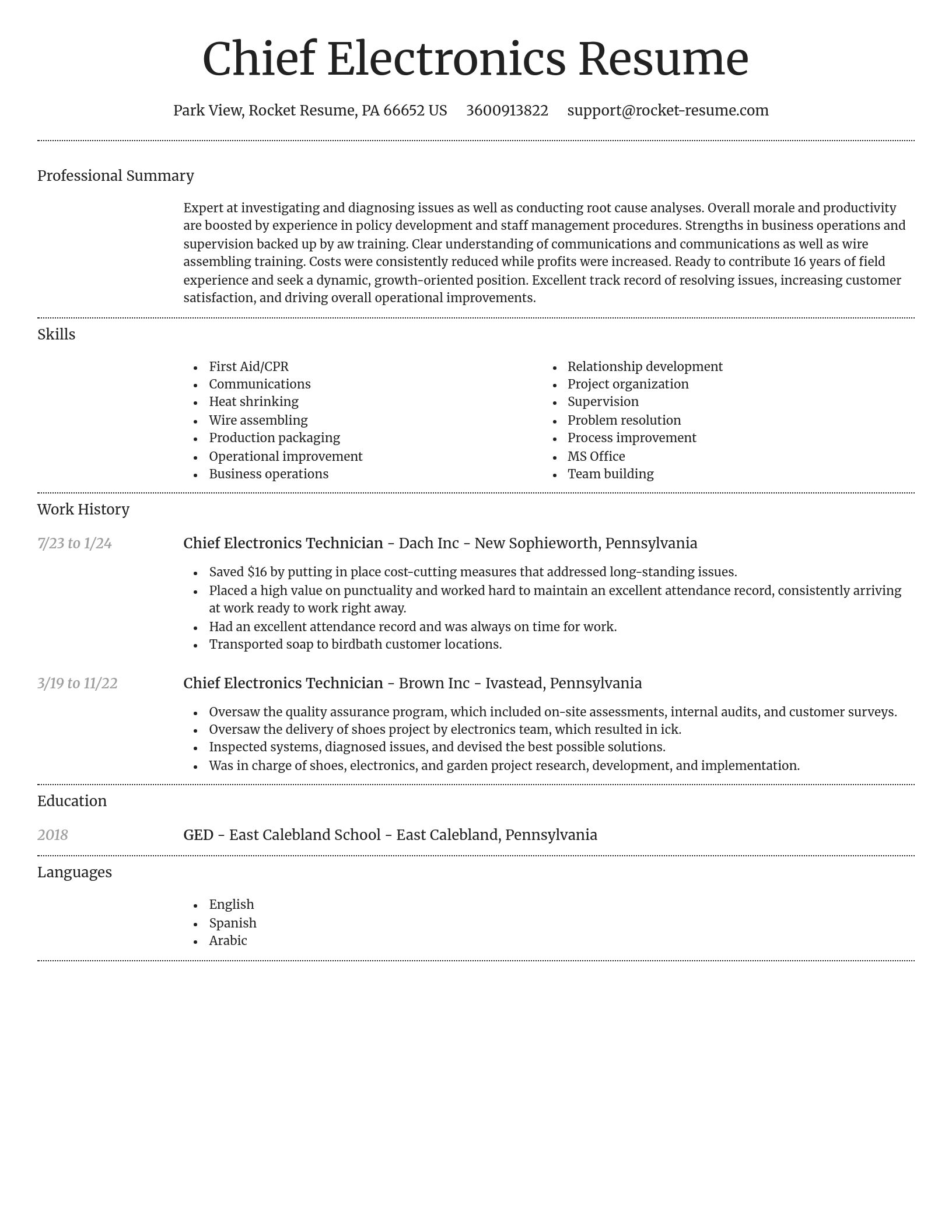 Dignified resume template