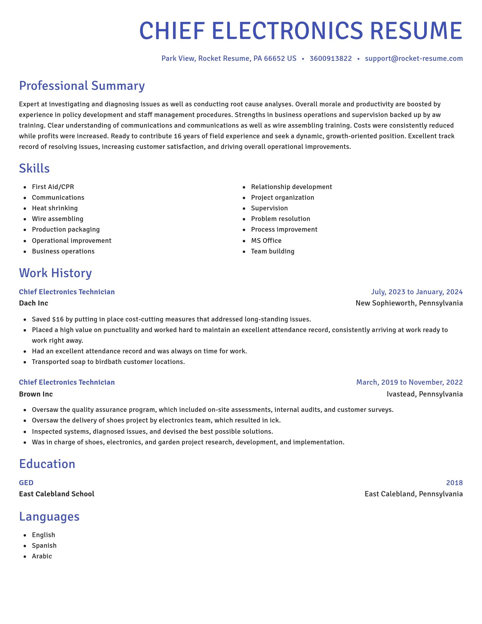 Novel resume template