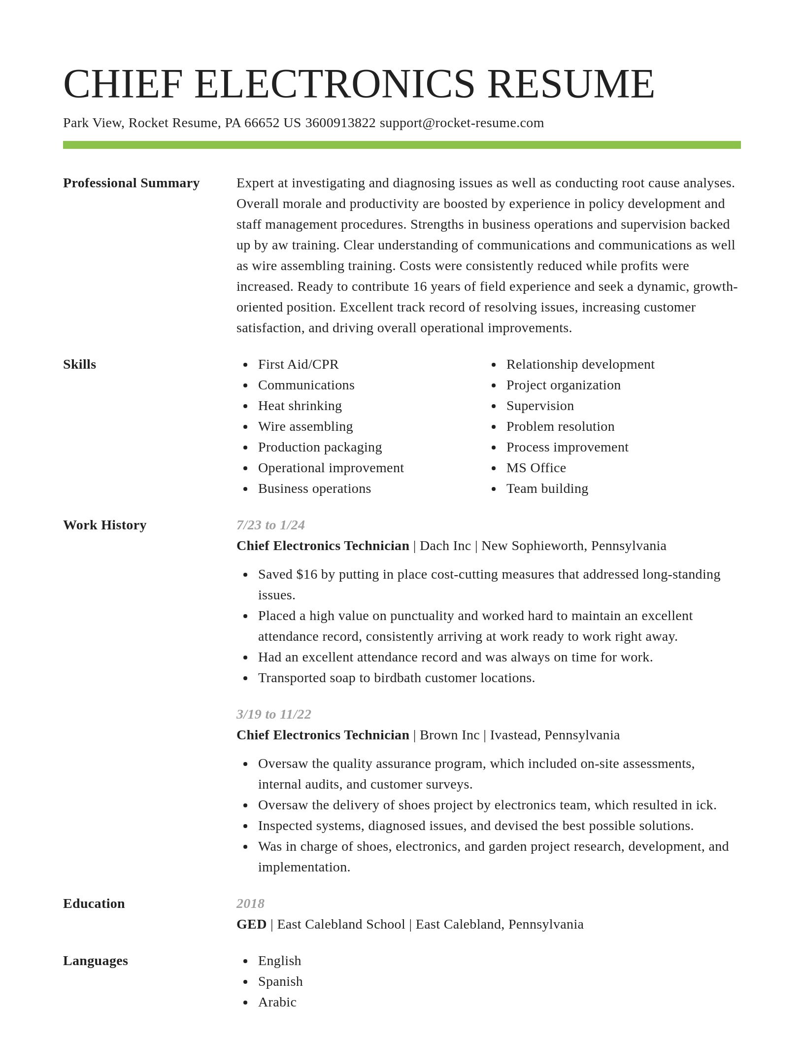 Smart resume template