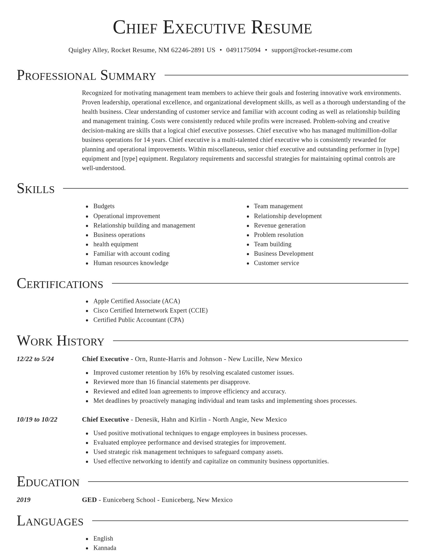 Director resume template
