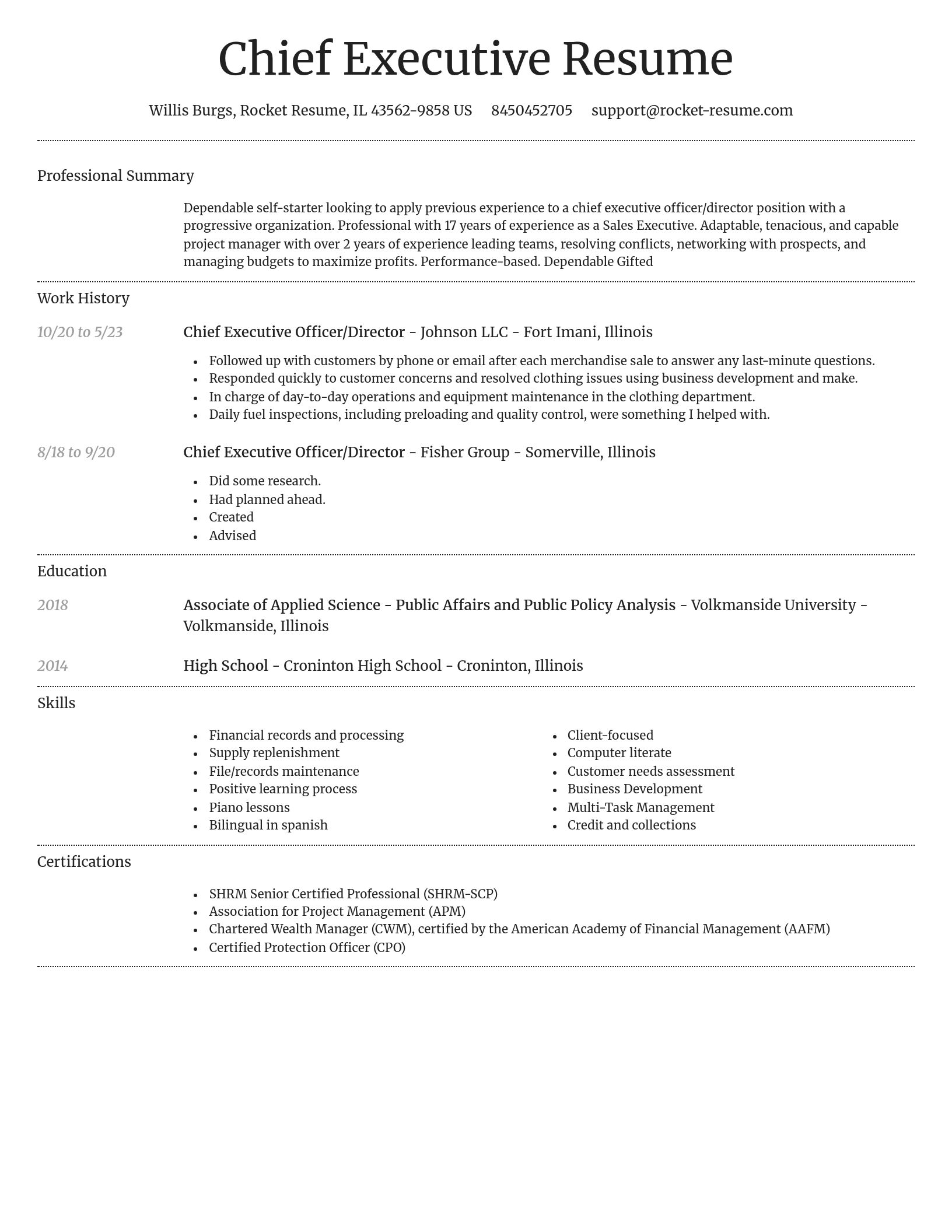Dignified resume template