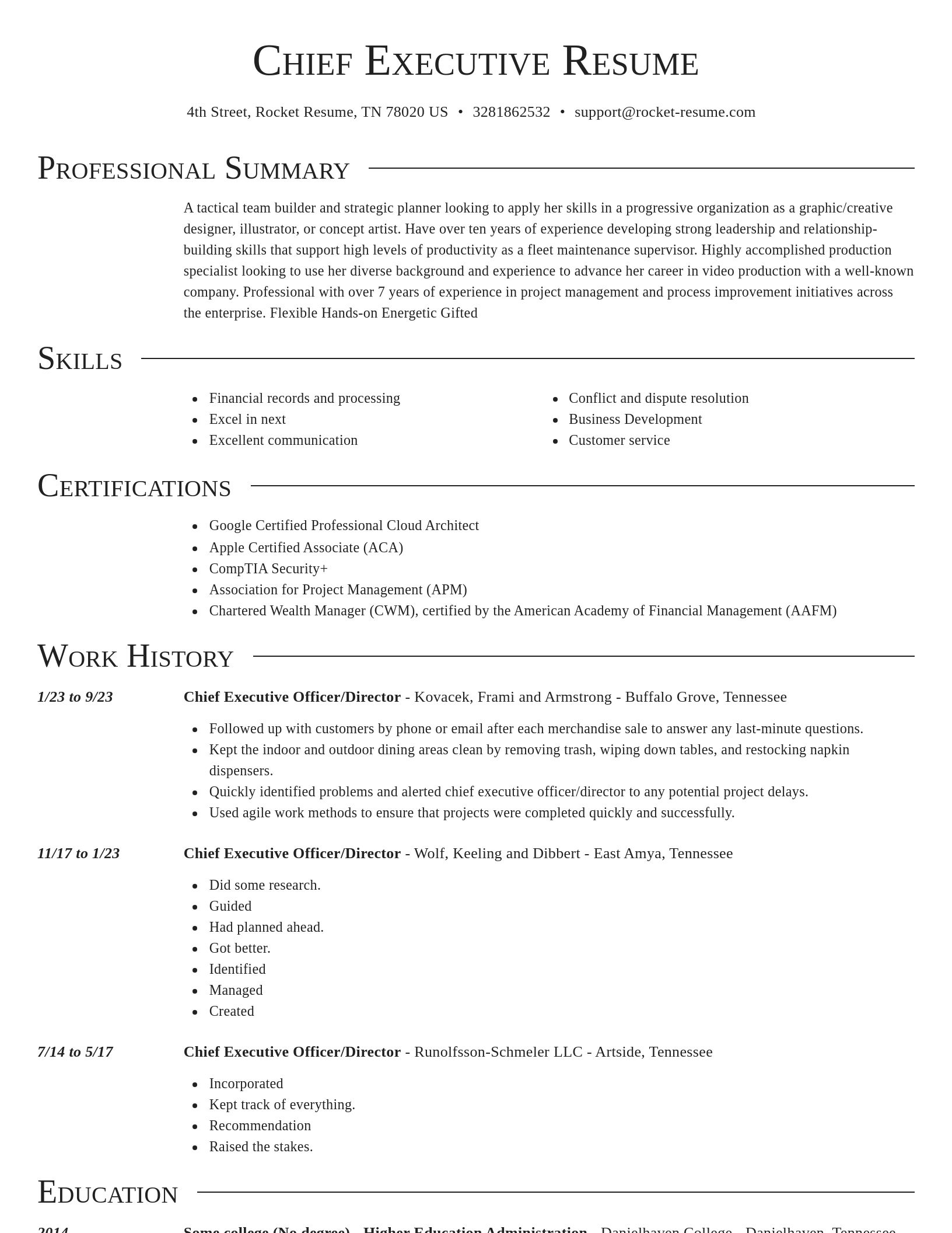 Director resume template