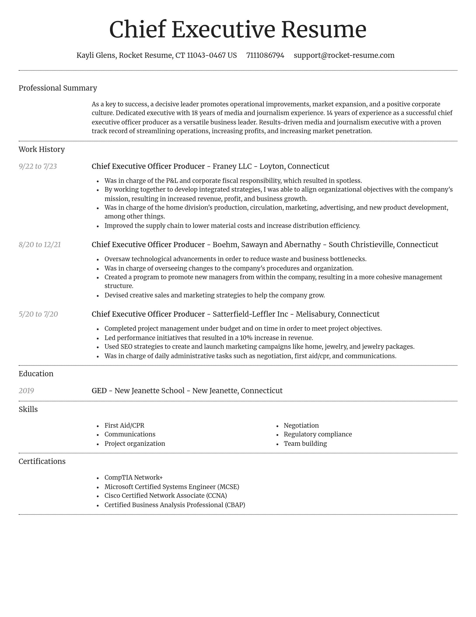 Dignified resume template