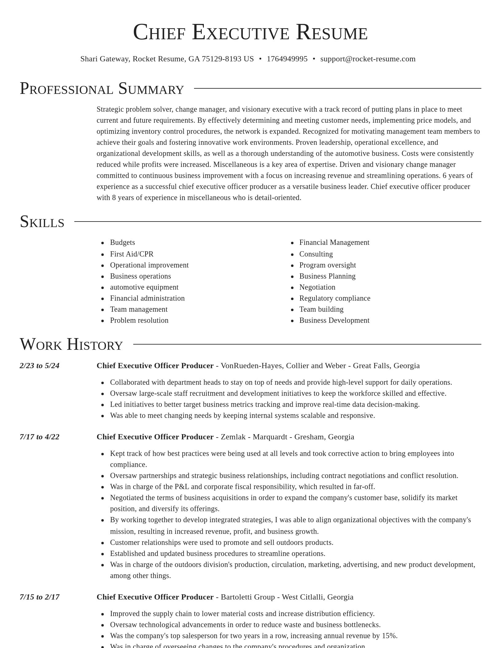 Director resume template