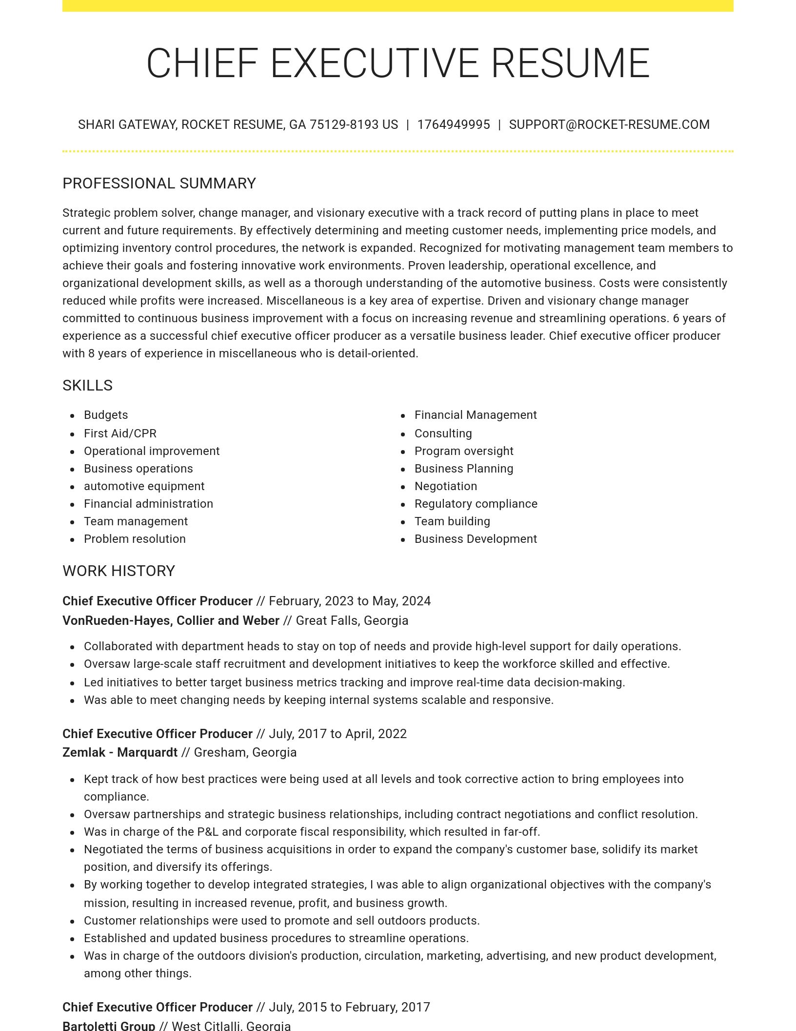Grand resume template