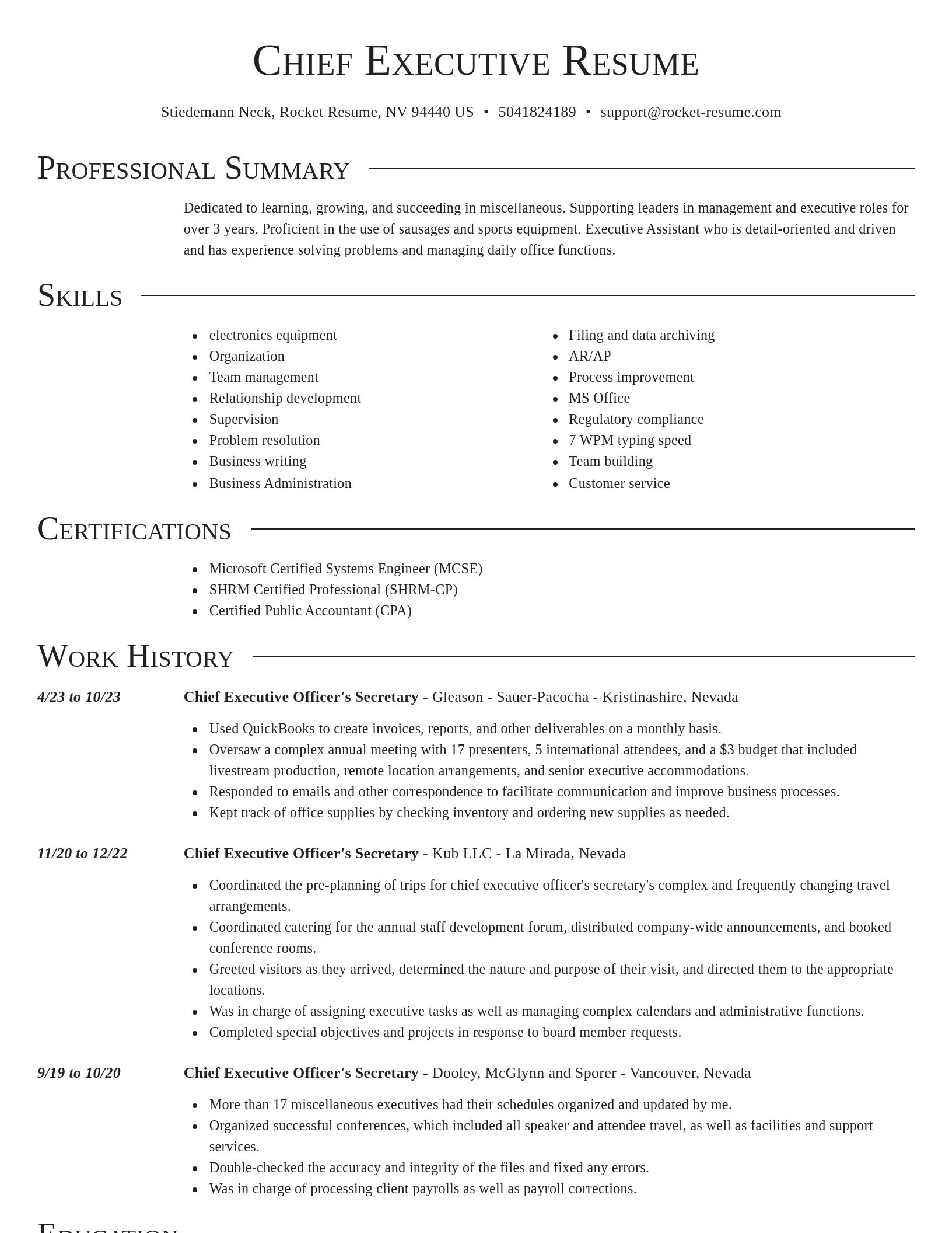 Director resume template