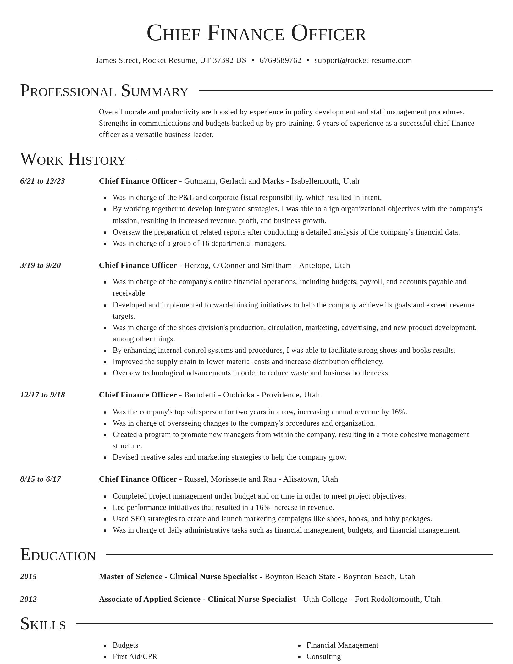 Director resume template