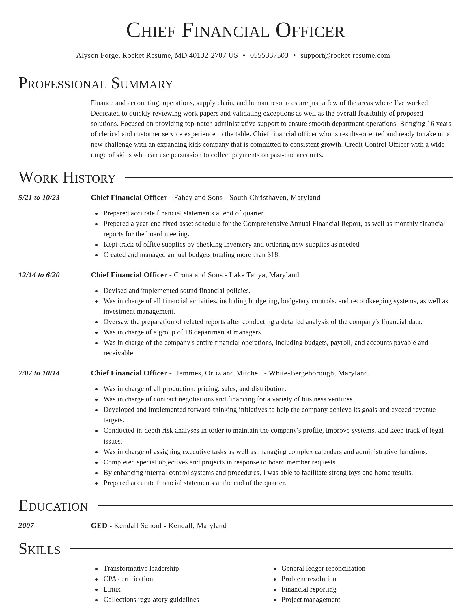 Director resume template