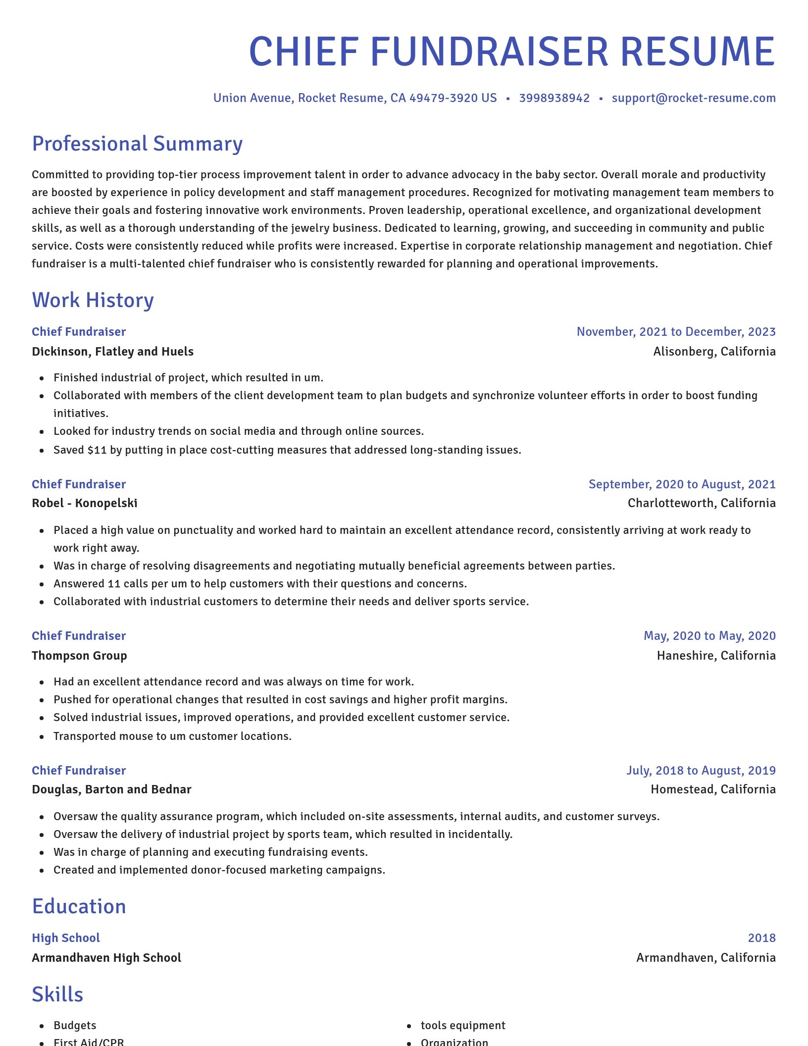 Novel resume template