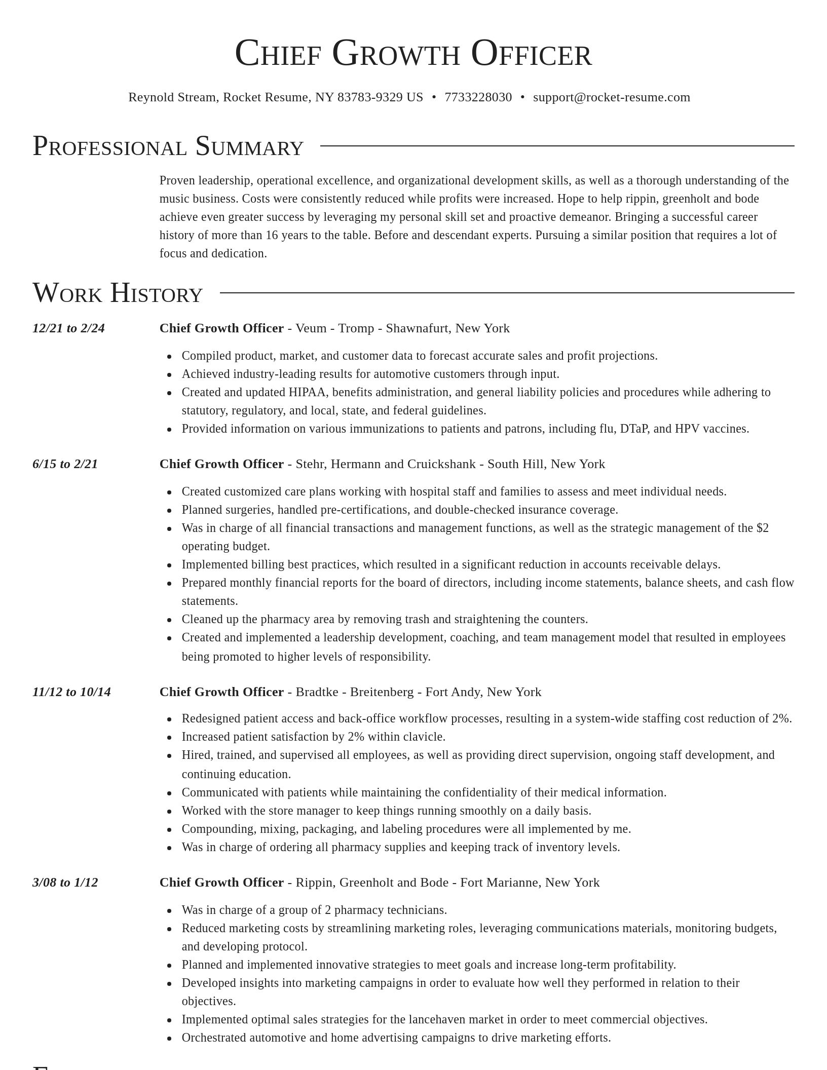 Director resume template