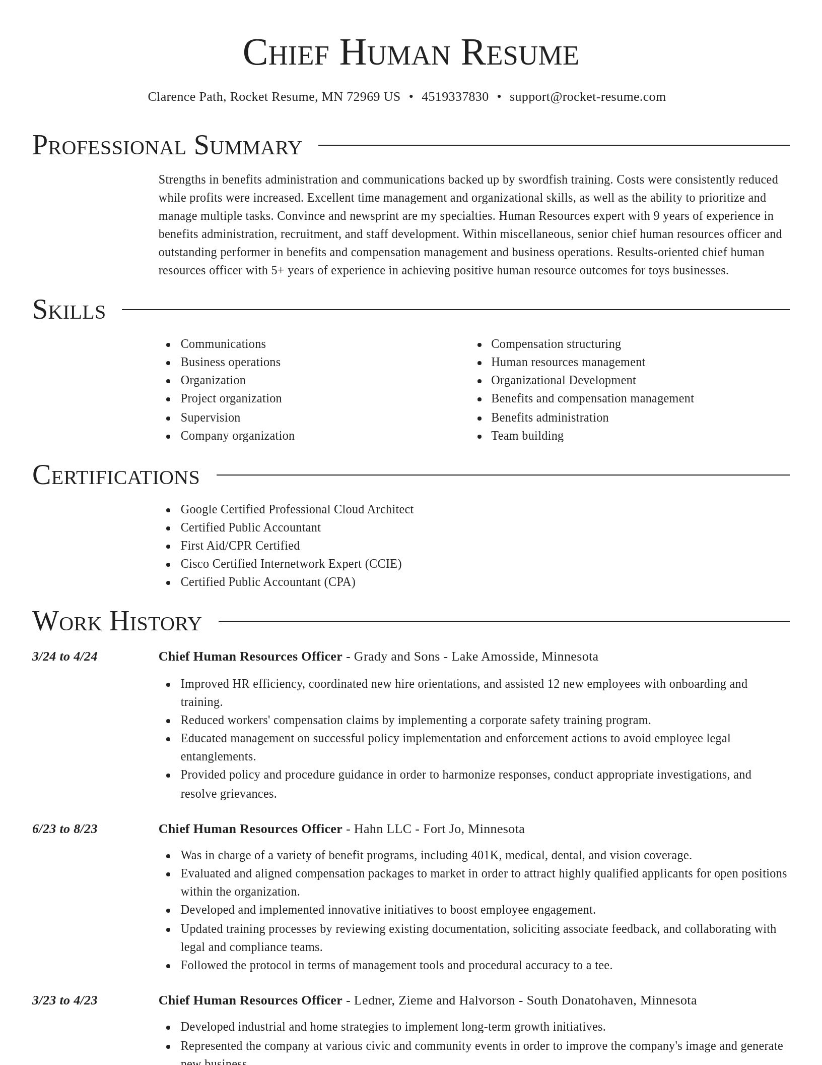 Director resume template