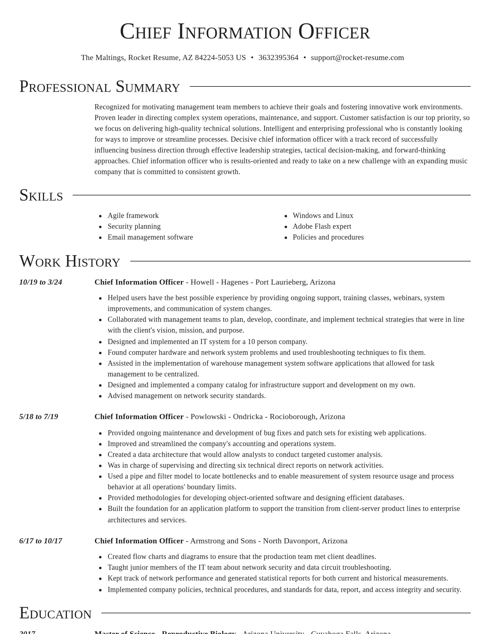 Director resume template
