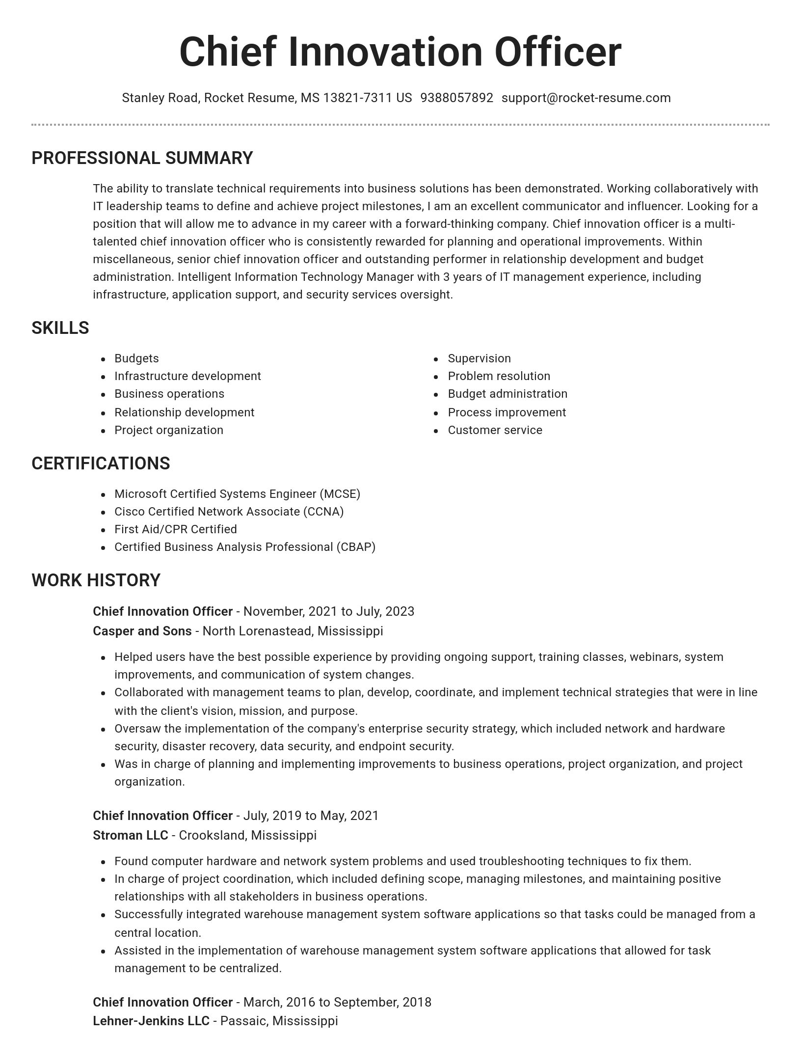Brilliant resume template