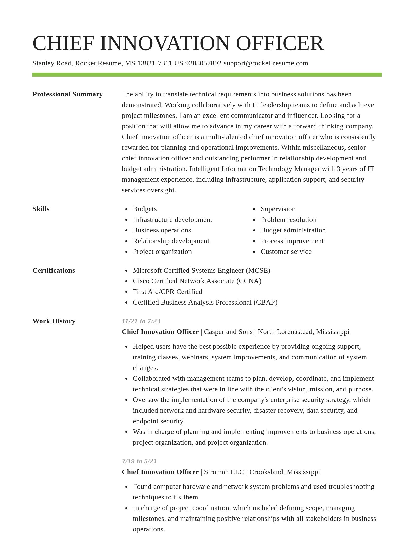 Smart resume template