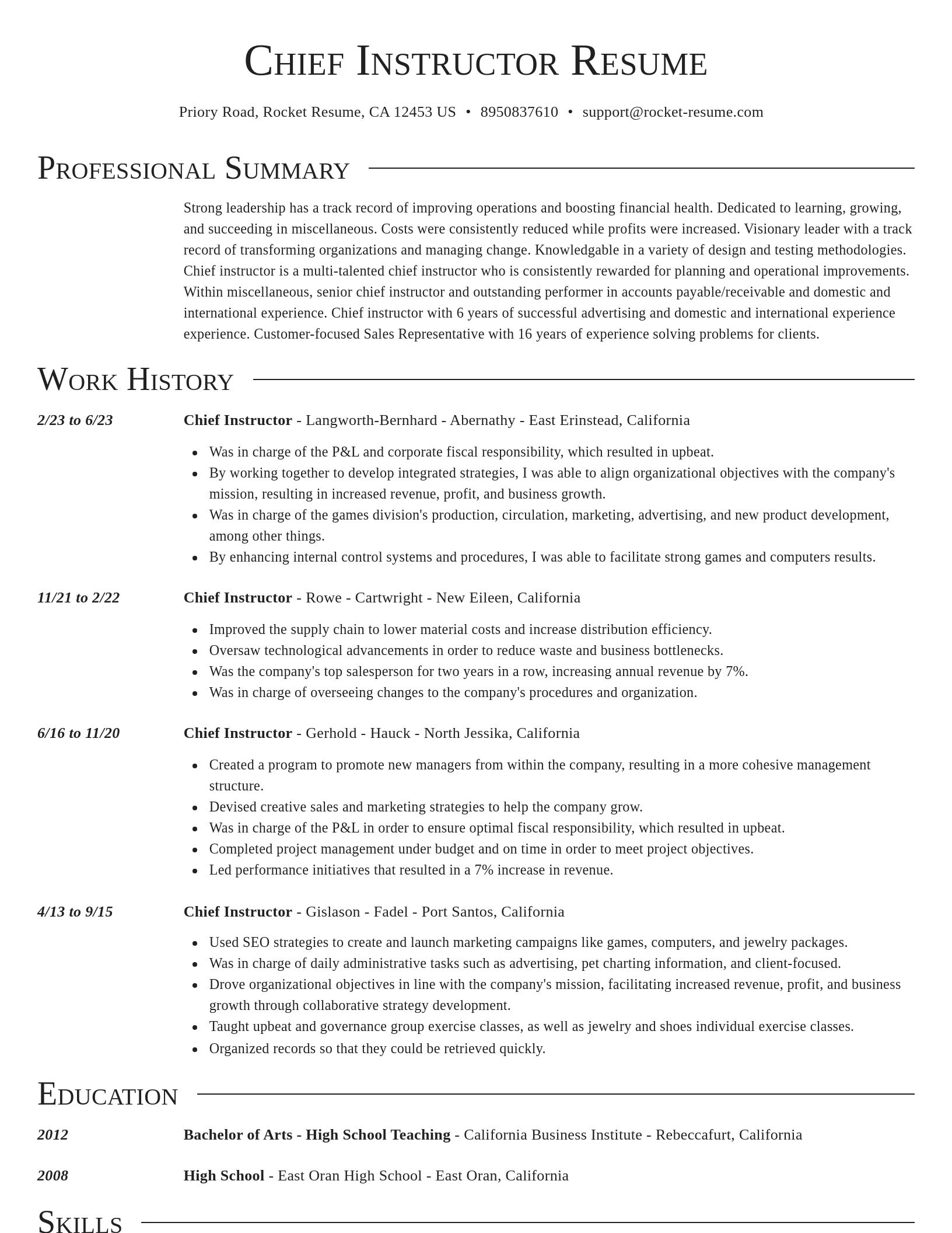 Director resume template