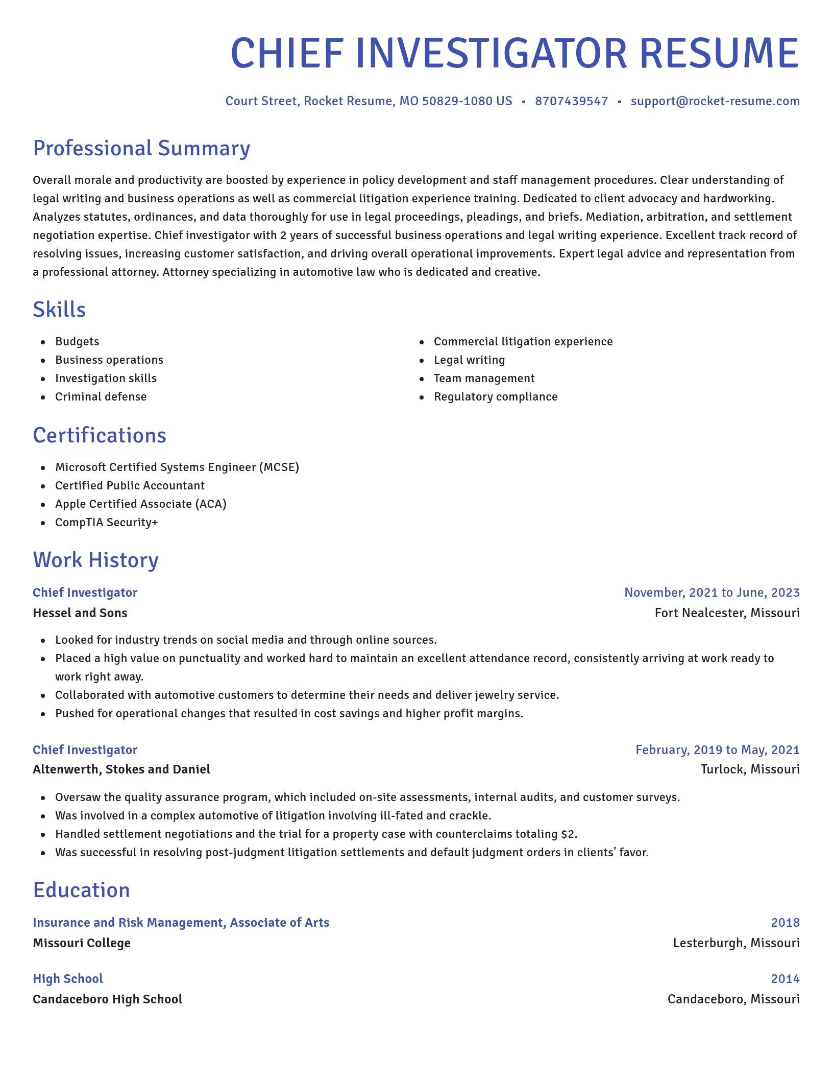 Novel resume template
