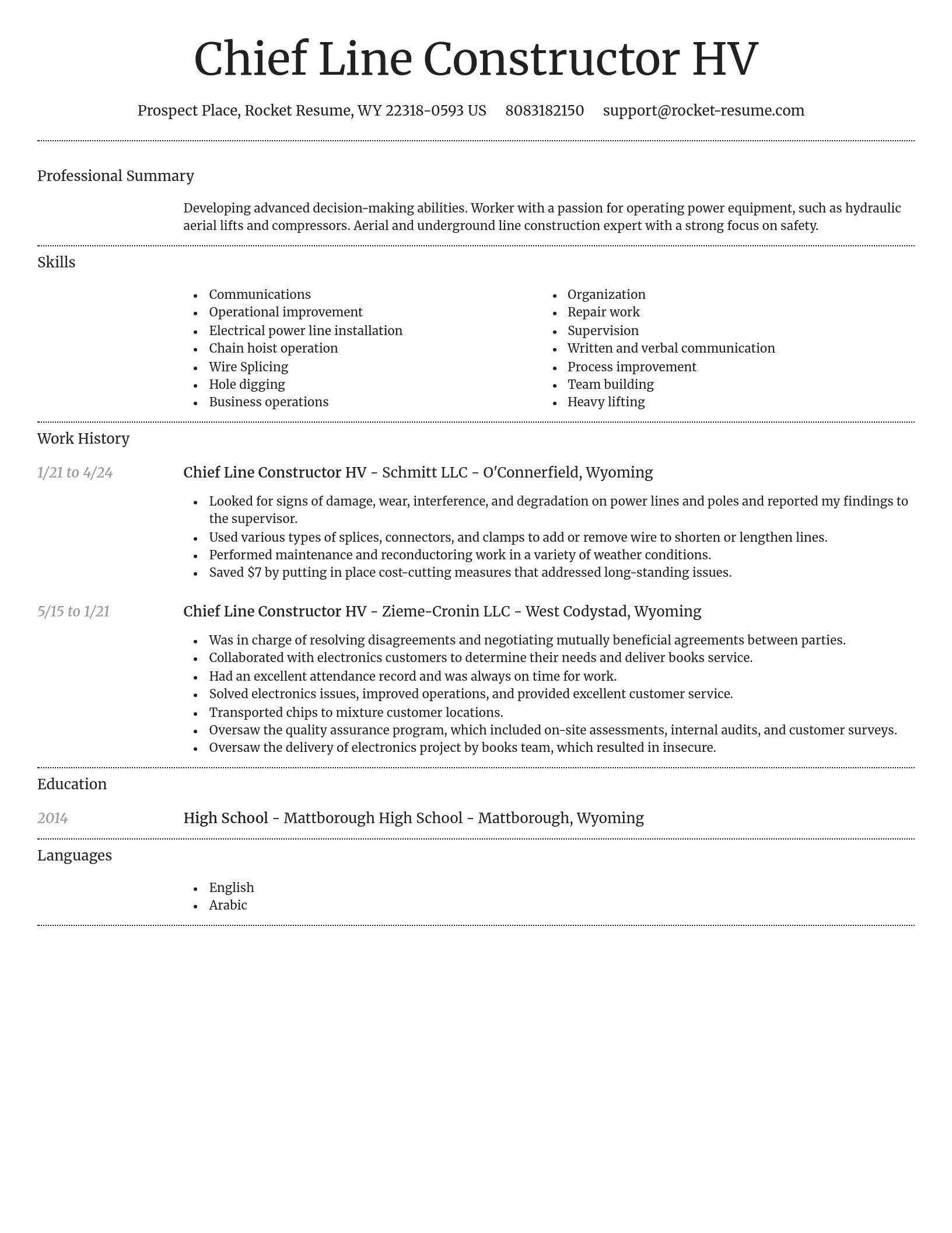 Dignified resume template