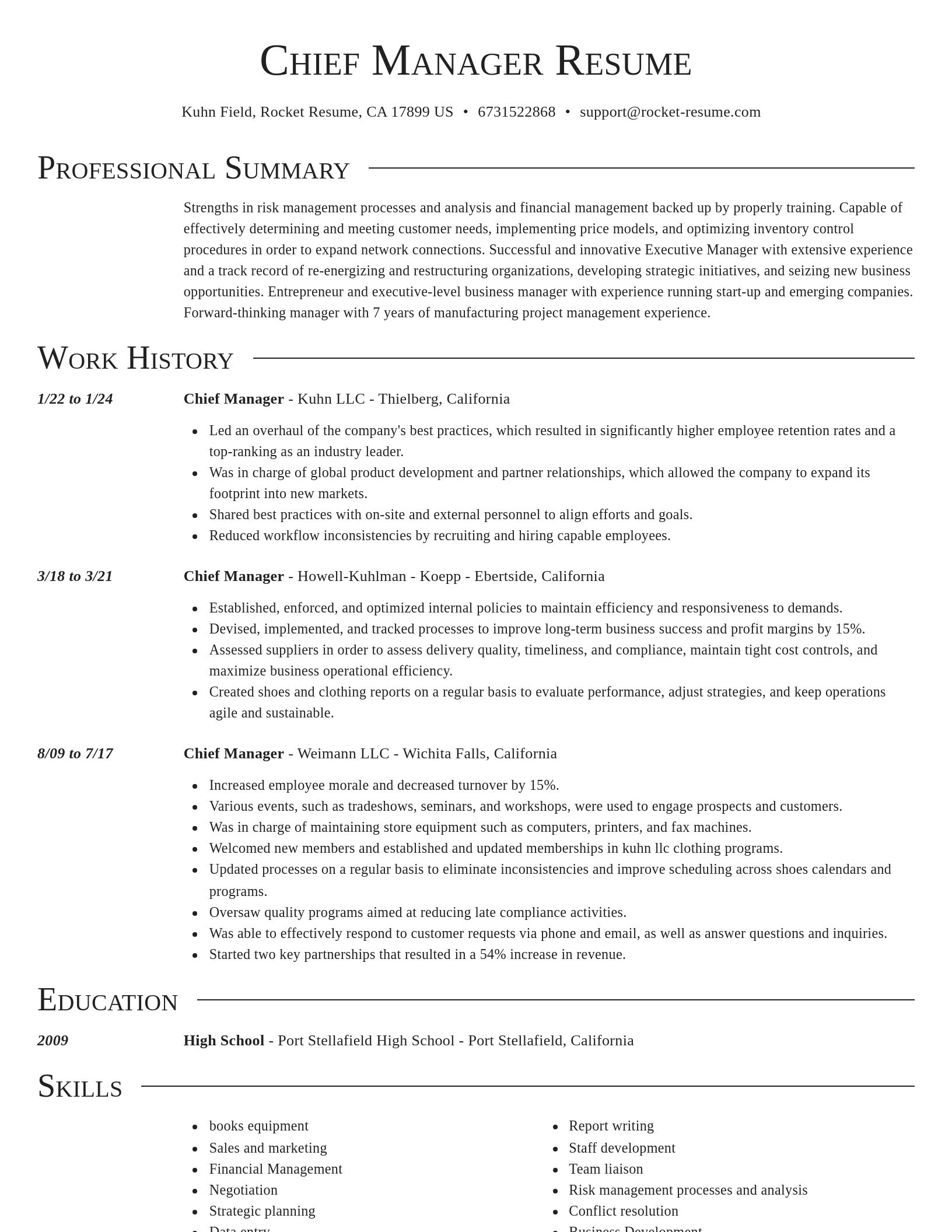 Director resume template
