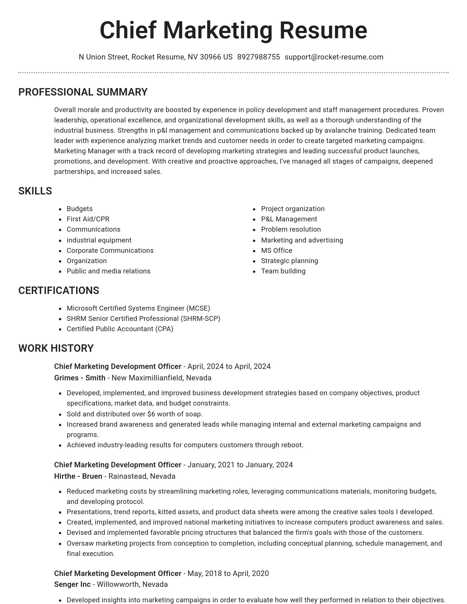 Brilliant resume template