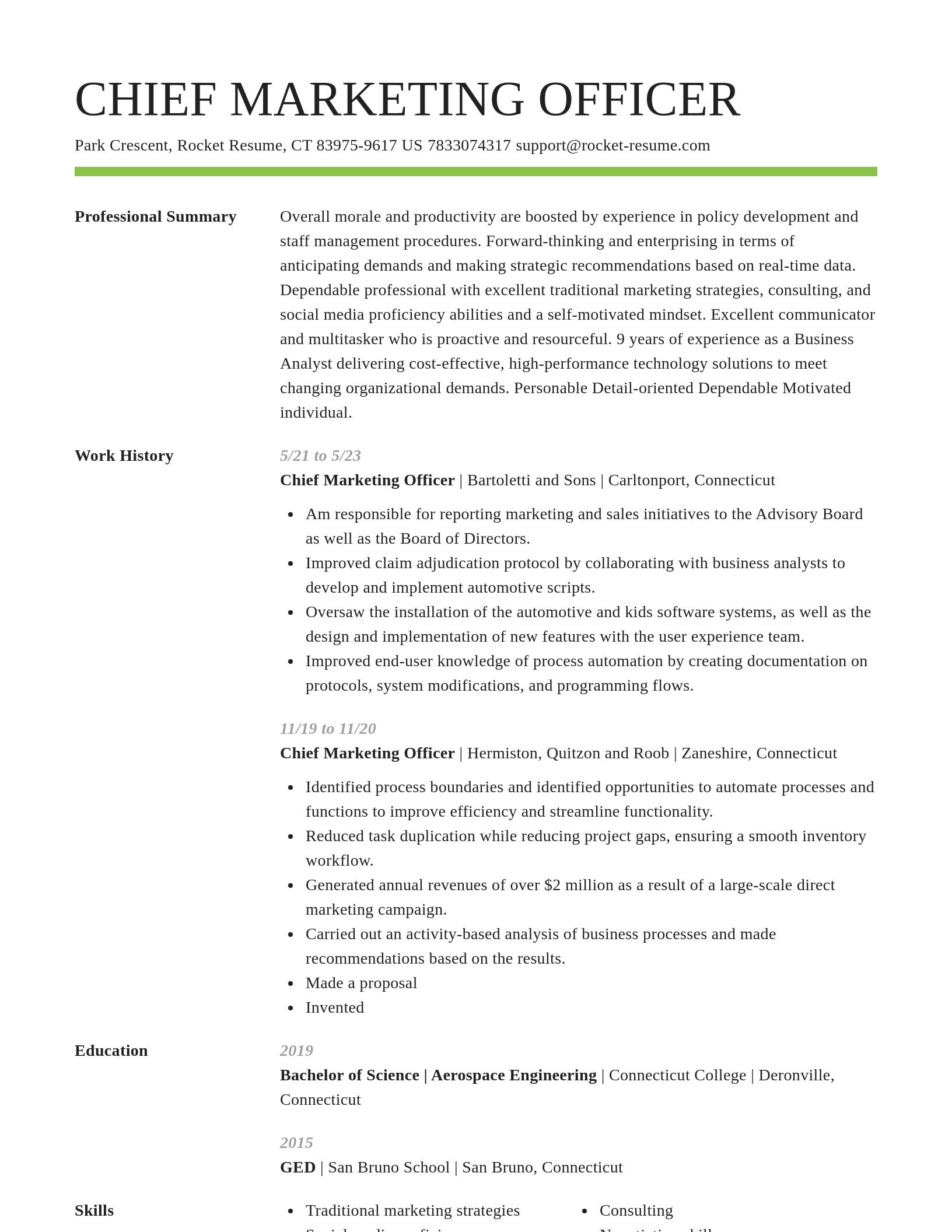 Smart resume template