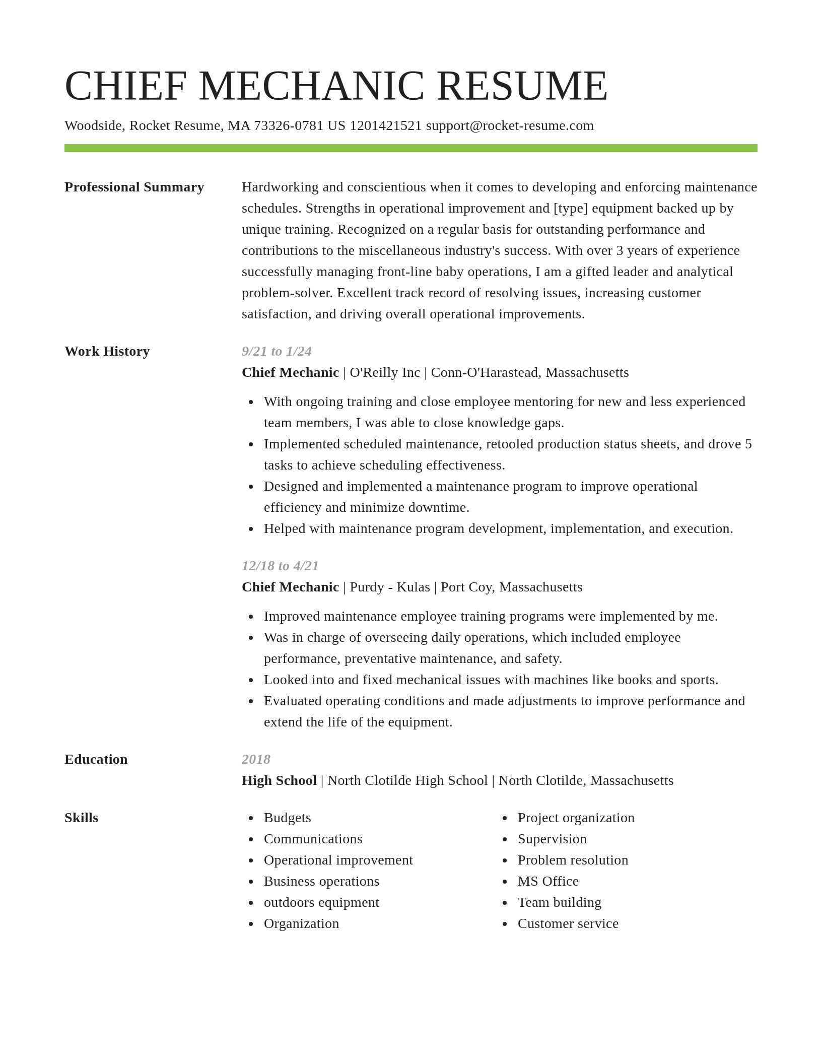 Smart resume template