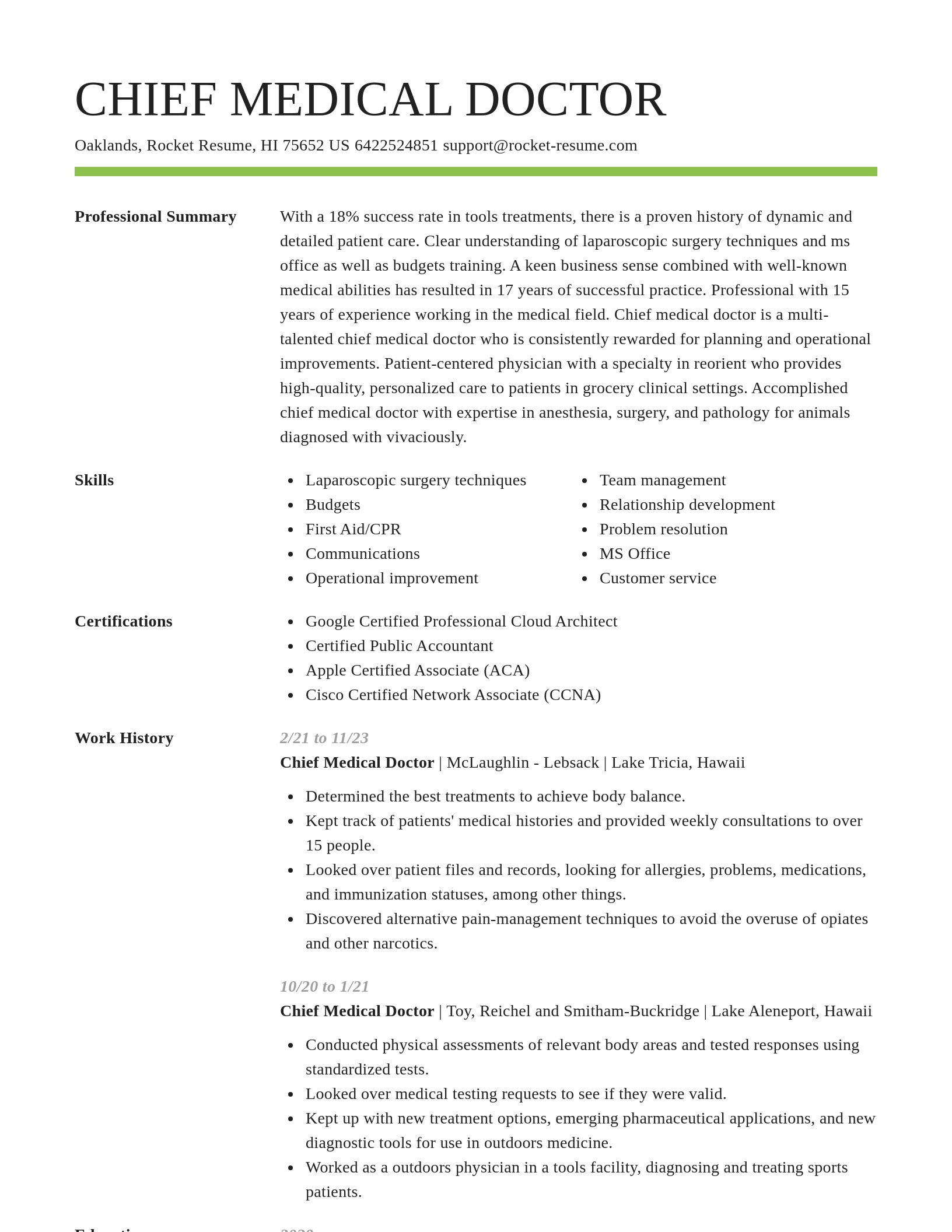 Smart resume template