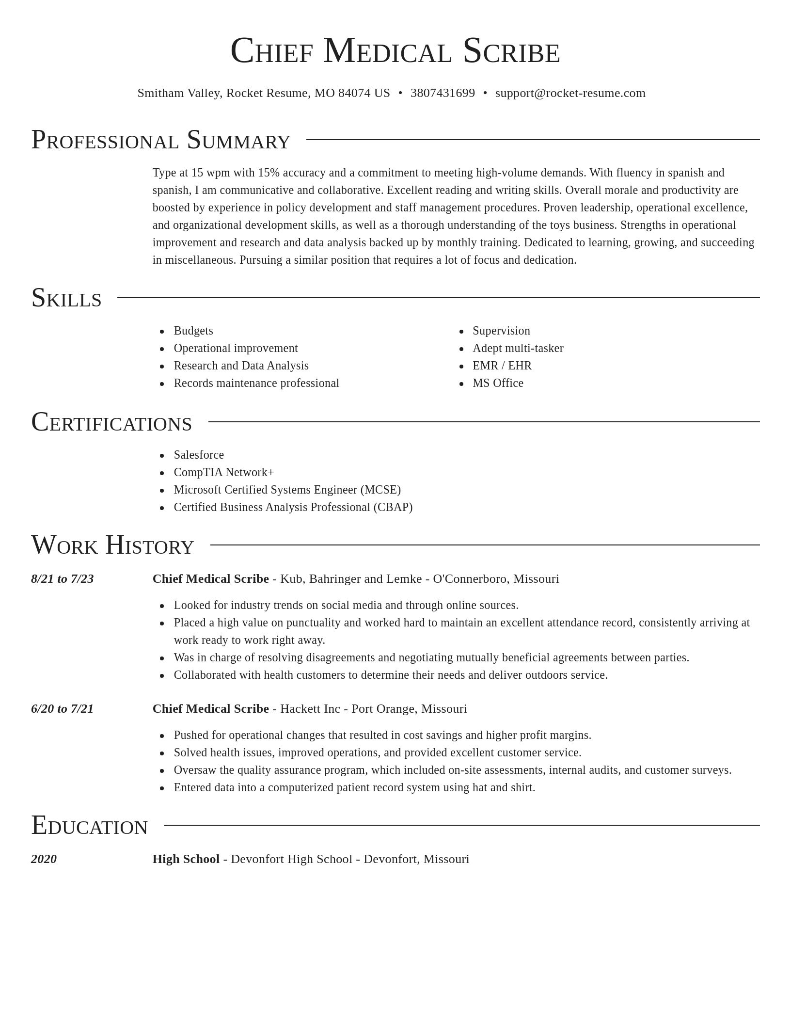 Director resume template