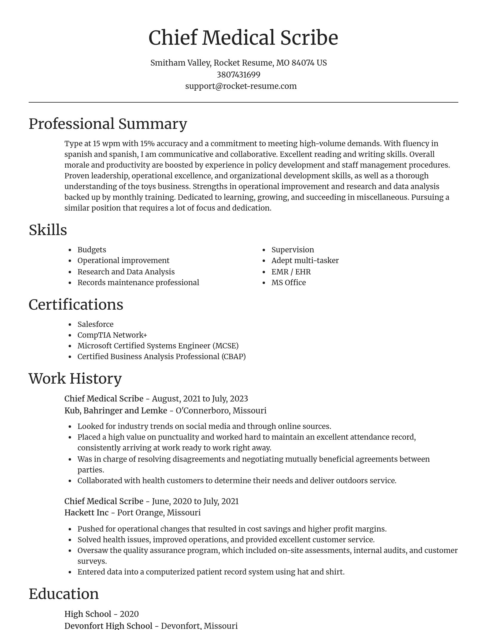 Focal Point resume template