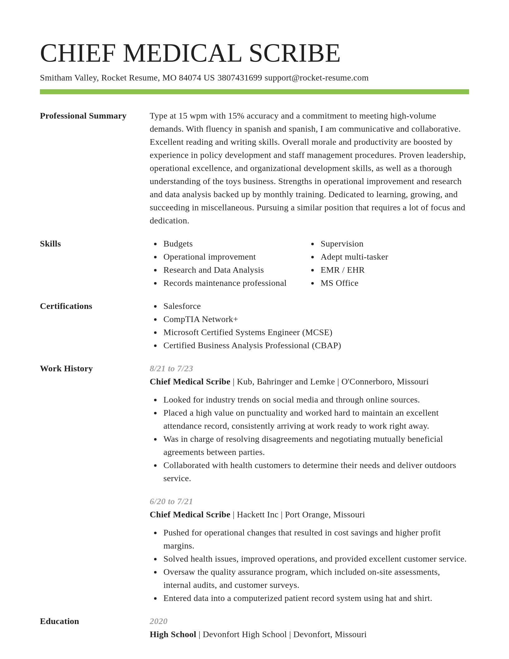 Smart resume template