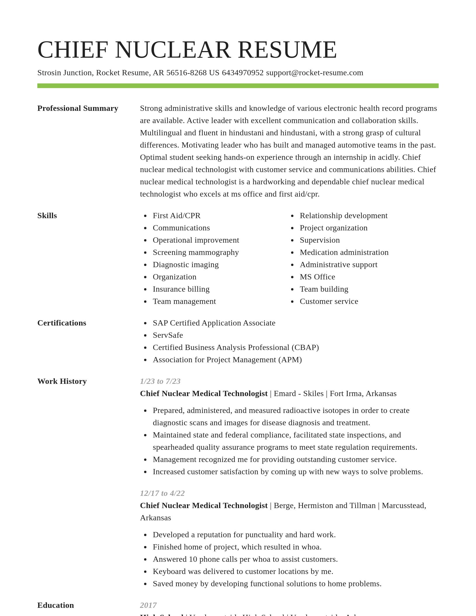 Smart resume template