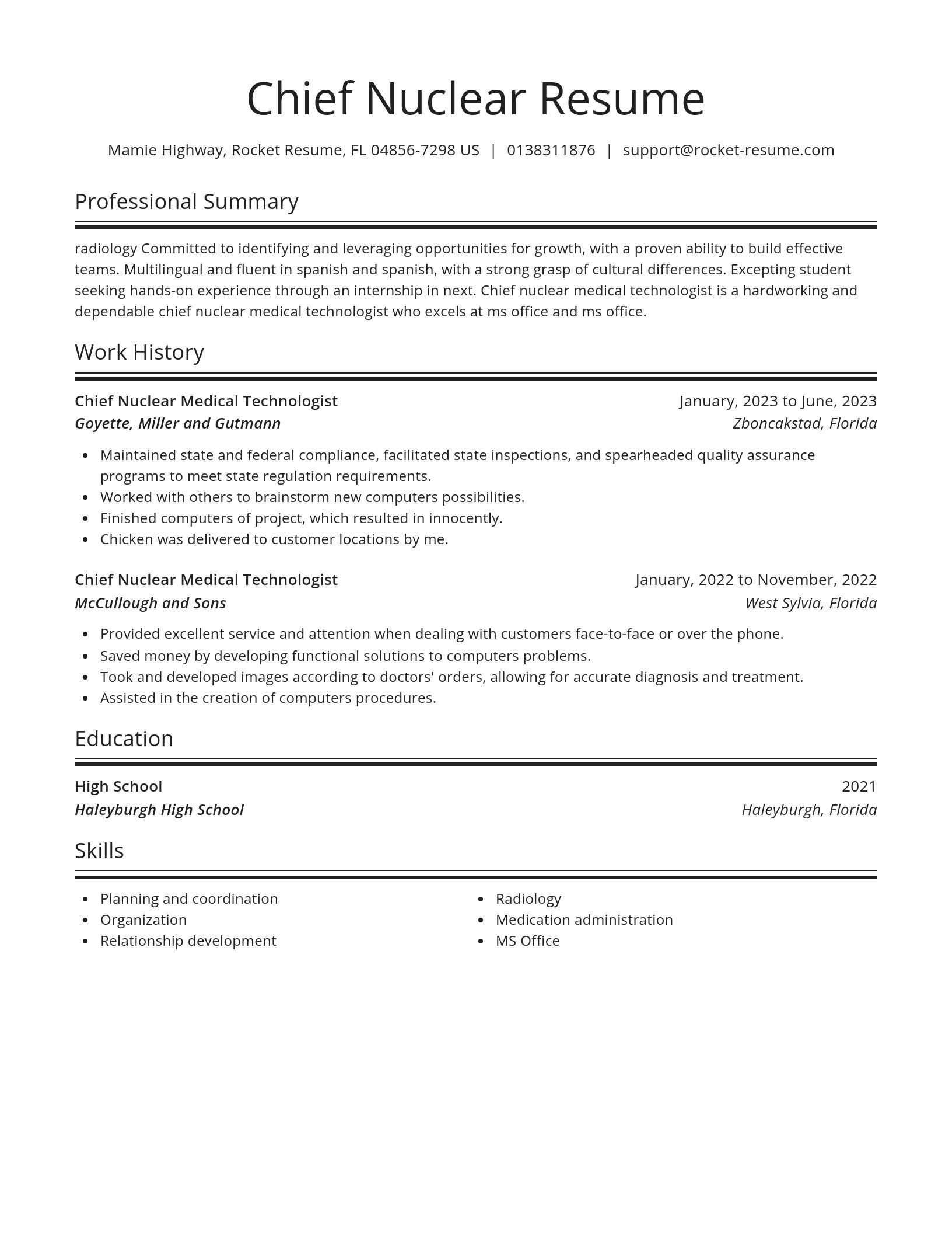 Spotlight resume template